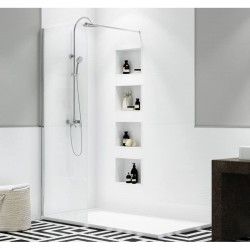 Mampara Fijo 8 mm con Anti-cal  Cromo / Negro Combi