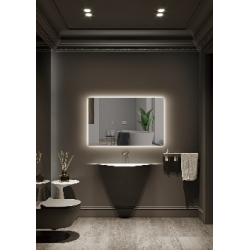 Espejo Baño Rectangular Led, Antivaho, Luz Fría-Mod. Italia