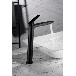 GRIFO MONOMANDO DE LAVABO ALTO BELGICA NEGRO MATE