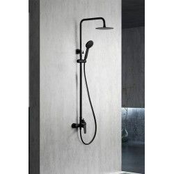 CONJUNTO DUCHA BÉLGICA MONOMANDO NEGRO MATE