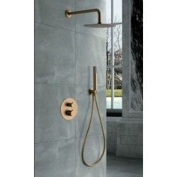 CONJUNTO DE DUCHA TERMOSTÁTICA EMPOTRADO ORO CEPILLADO...