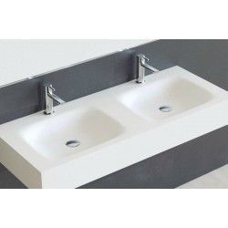 Encimera Ashton Doble Seno Blanco con Faldón Solid Surface