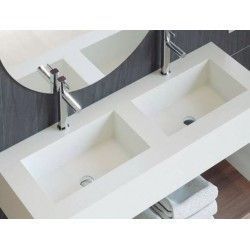 Encimera Inca Doble Seno Blanco con Faldón Solid Surface