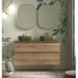Mueble Baño 120 cm - 2 Cajones + Encimera + 2 Lavabos