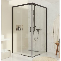 Mampara de Ducha Angular Negro Mod. F1- Antical 2F + 2C