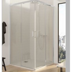 Mampara de Ducha Angular Cromo F1- Anti-cal 2F + 2C