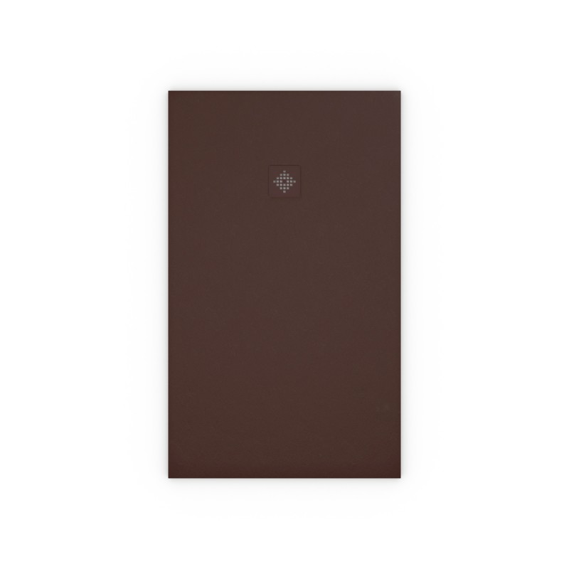 plato de ducha marron chocolate con rejilla mismo color