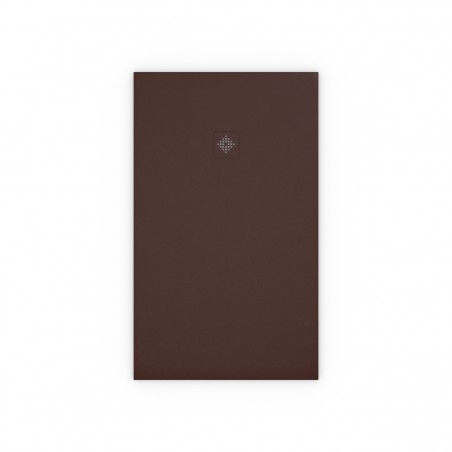 plato de ducha marron chocolate con rejilla mismo color