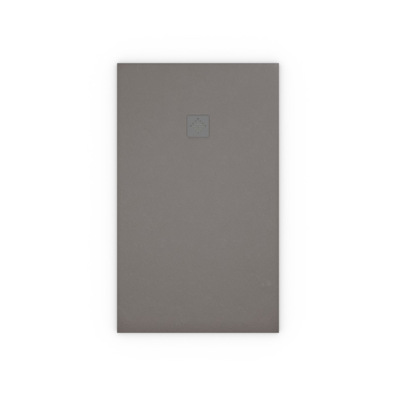 plato de ducha gris con rejilla gris