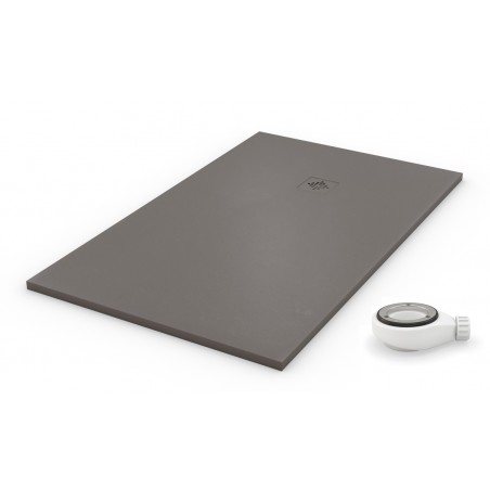 plato de ducha gris con rejilla gris