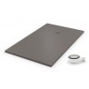 plato de ducha gris con rejilla gris