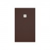plato de ducha marron chocolate y rejilla inoxidable