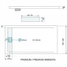 plano plato de ducha blanco con rejilla inoxidable