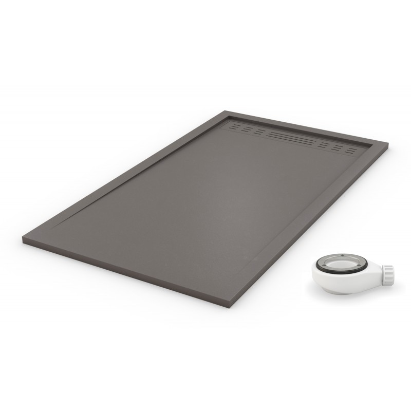 plato de ducha gris premium pro con rejilla del mismo color