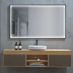 Espejo Baño Rectangular Led, Antivaho, 3 tipos de luz,...