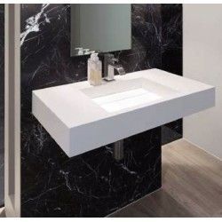 Encimera Miami + 1 Lavabo + Faldón Solid Surface