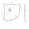 plano plato de ducha semicircular blanco